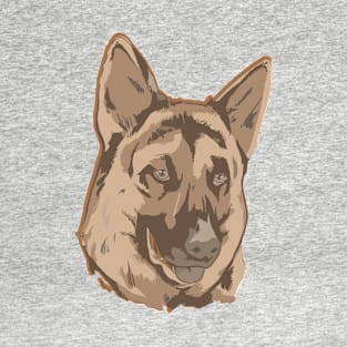 A German Shepherd head Drawing T-Shirt